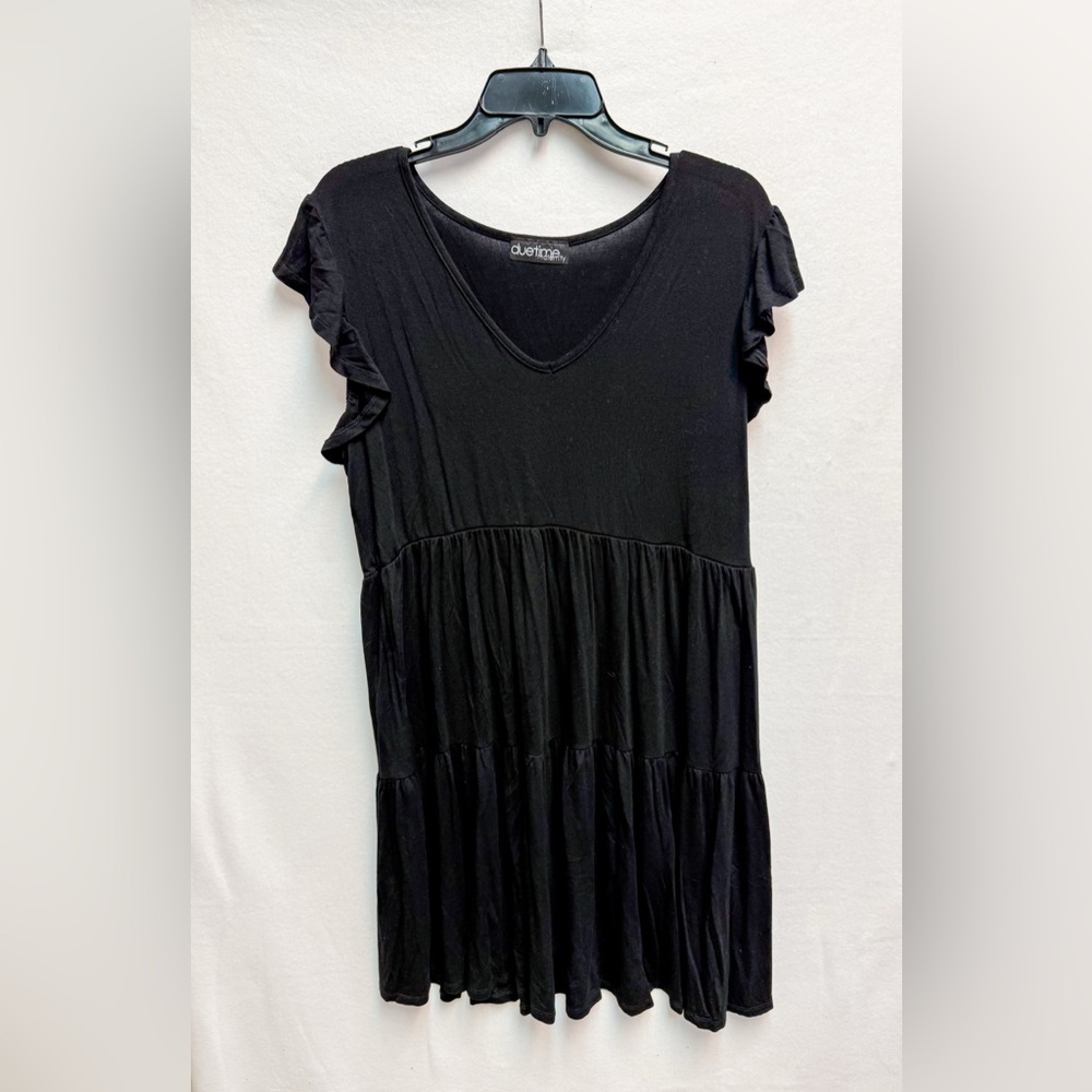 Due Time Maternity Black Tiered V-Neck Maxi Dress